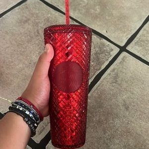 Red jeweled Starbucks cup